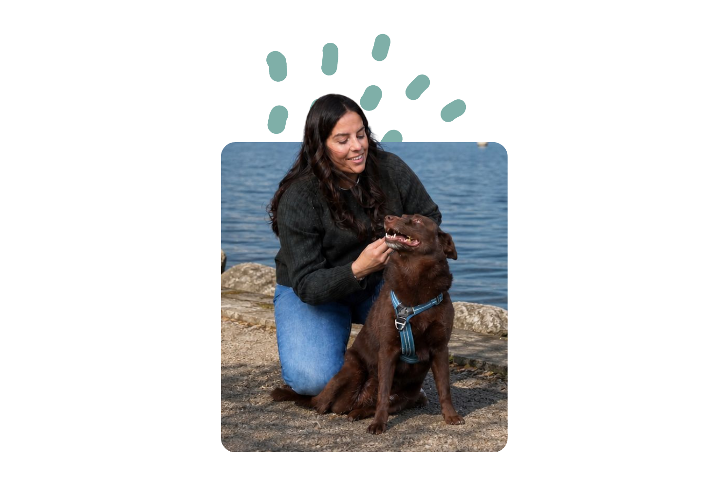 cristina jimenez canine behavioral health specialist with her kelpie dog